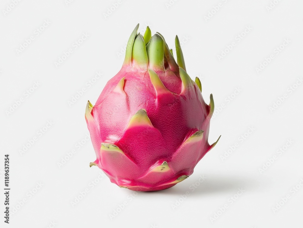Fototapeta premium Vibrant Dragon Fruit on White Background for Modern Designs