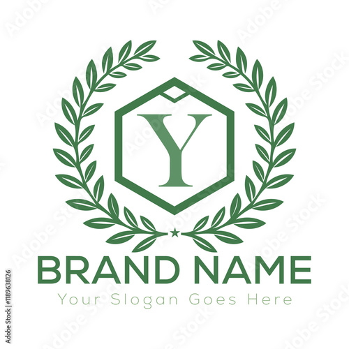 Luxury Laurel Wreath Letter Logo Design with Hexagon Frame for Zesty Branding
