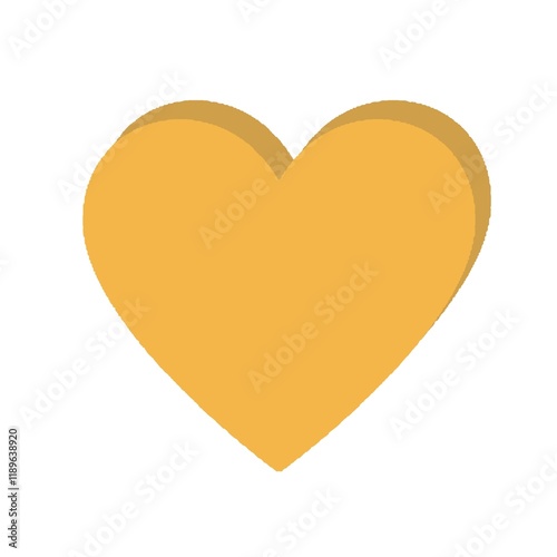 golden heart on white
