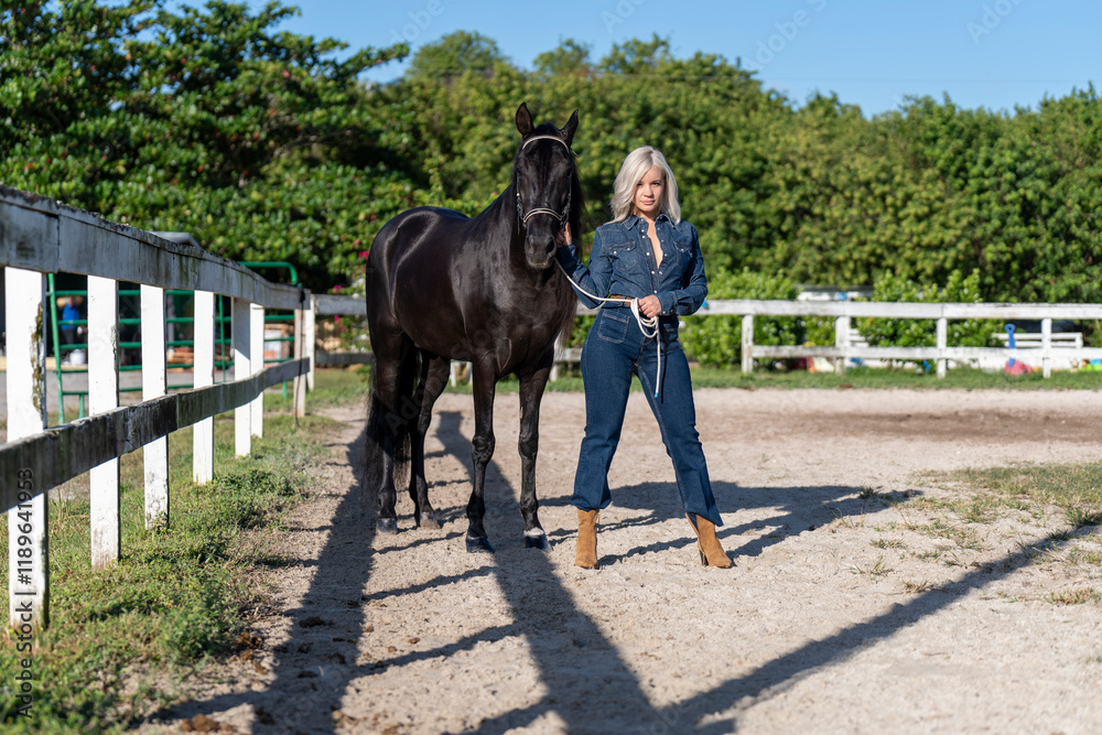 Una mujer y un caballo