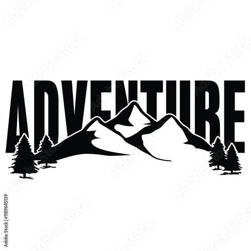 Mountain adventure logo vector design. Mountain drawing