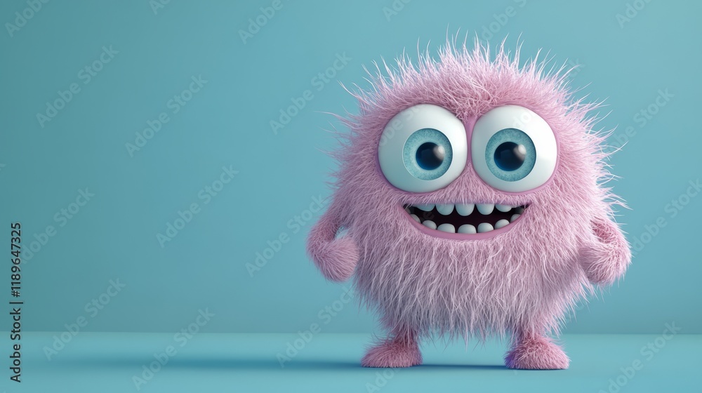 Stock image of cute and adorable furry monster characters