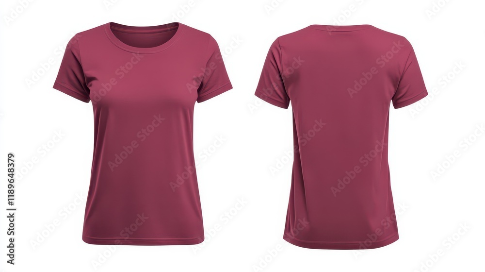 T-shirt with space for design isolated on white. Back and front views T-shirt with space for design isolated on white. Back and front views