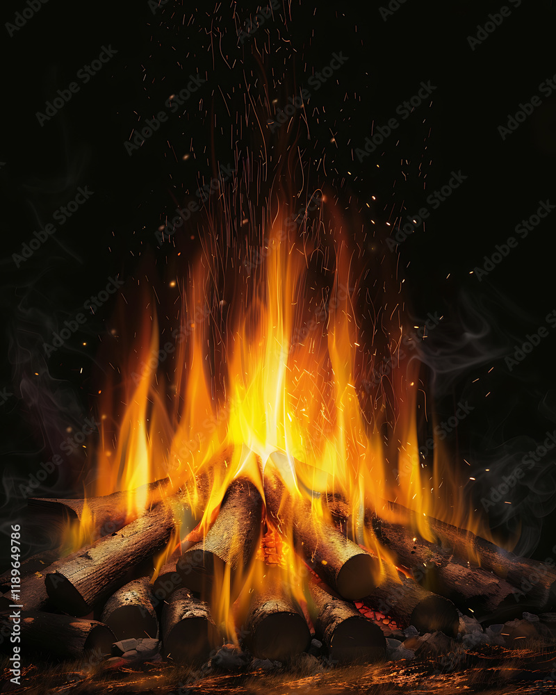 Fototapeta premium fire in black background