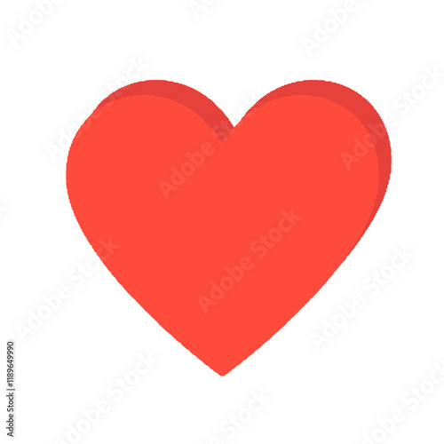 red heart isolated on white