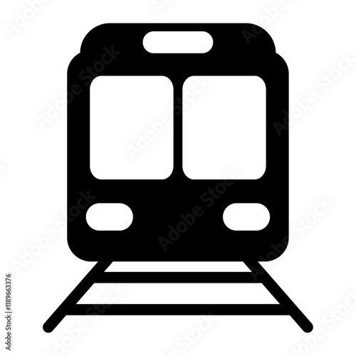 シンプルな電車の正面図　アイコンイラスト