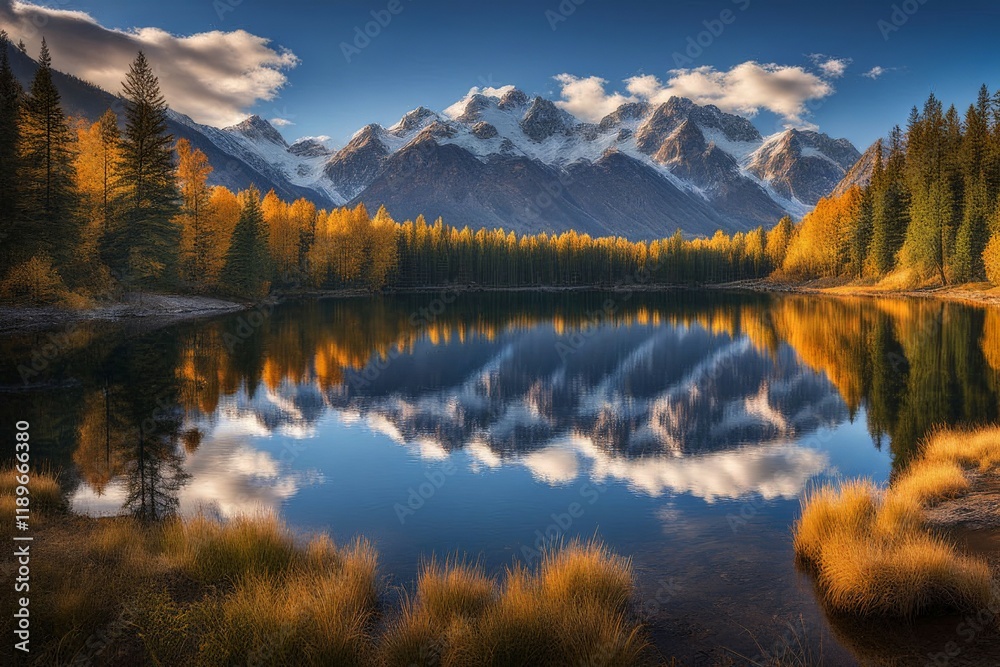 Fototapeta premium beautiful sunset in the lake
