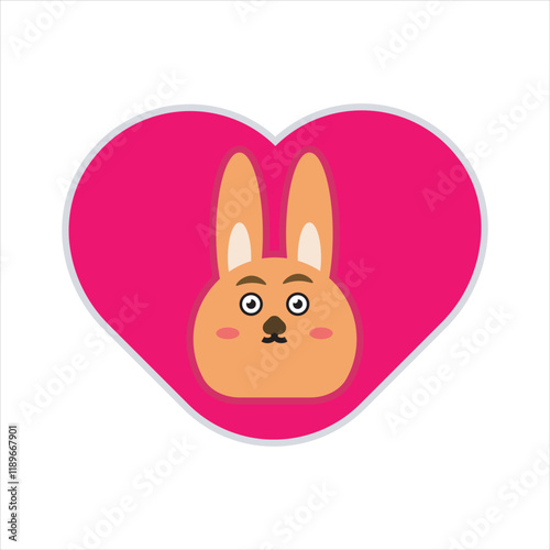 easter bunny vector illustration. Cute character of bunny and love vector design illustration. 