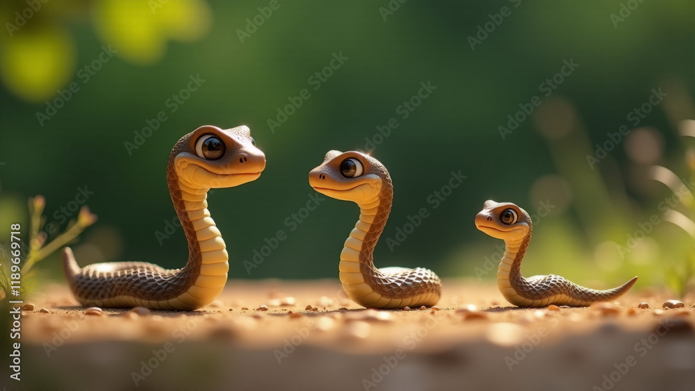 Fototapeta premium Snake family, Generative AI