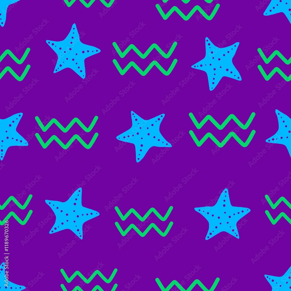 Ocean seamless fish pattern for wrapping paper and fabrics and linens 