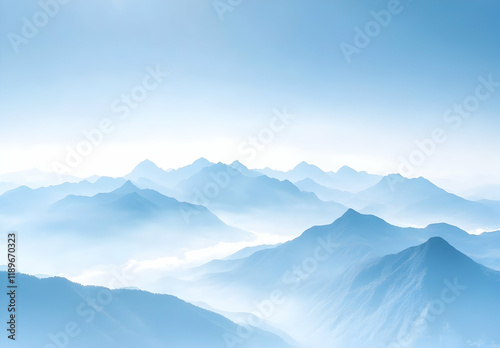 Wallpaper Mural Misty Blue Mountains: A Serene Landscape Torontodigital.ca