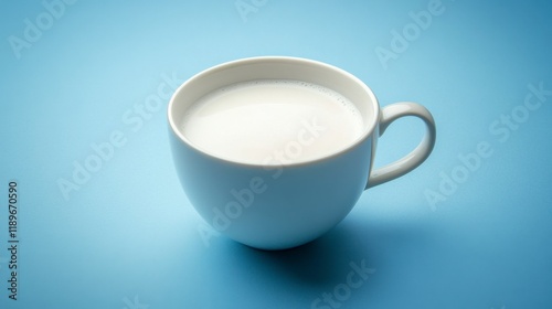 Wallpaper Mural A Simple Cup of Milk on a Blue Background Torontodigital.ca