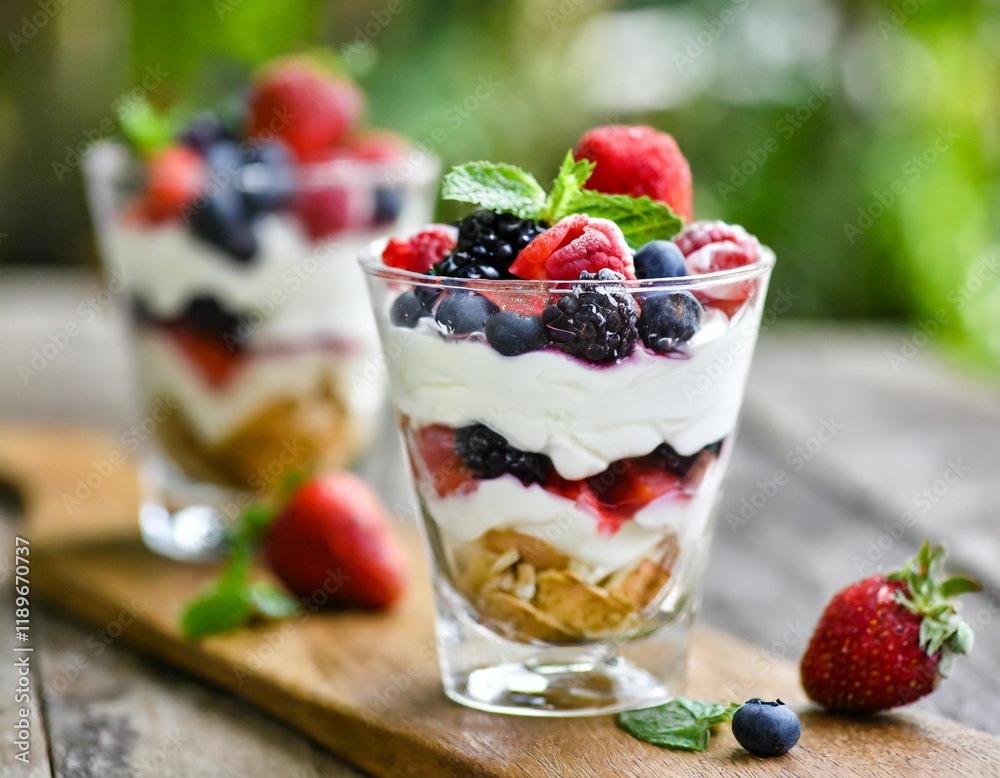 The Dance of Morning Dew on a Fresh Berry Parfait The Dance of Morning Dew on a Fresh Berry Parfait