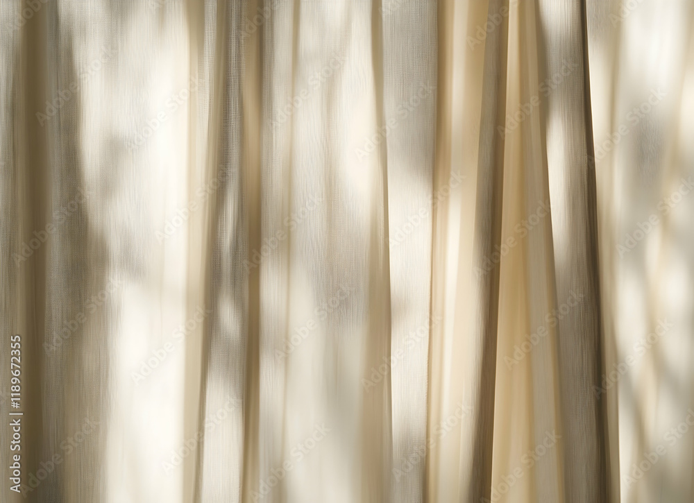 Obraz premium Sunlit Sheer Curtains: A Textured Tapestry of Light and Shadow