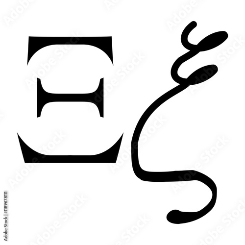Yunani alphabet icon letter xi