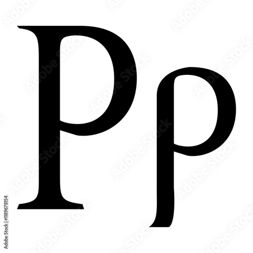 Yunani alphabet icon letter rho