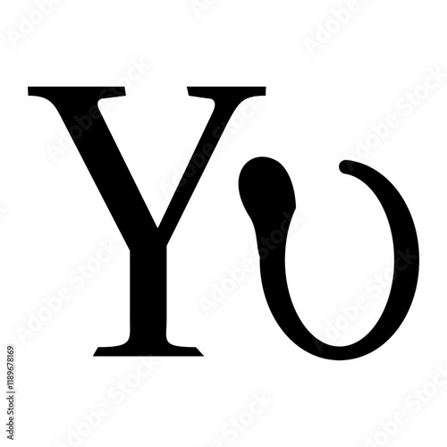 Yunani alphabet icon letter upsilon