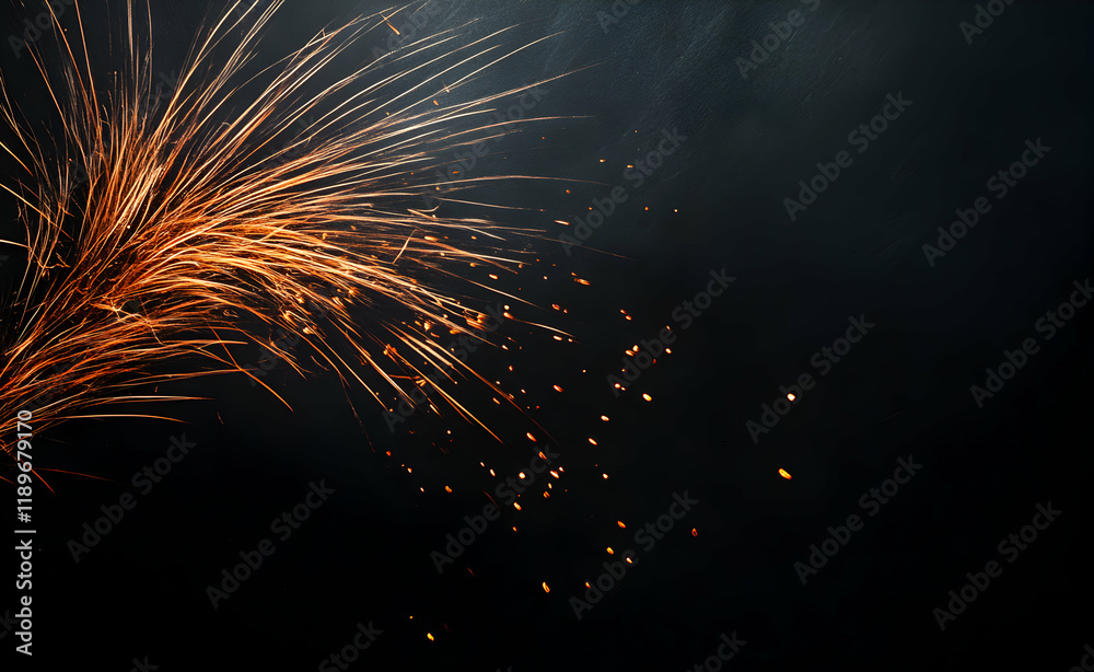Fototapeta premium Fiery Sparks Abstract Art: A Stunning Display of Orange and Black