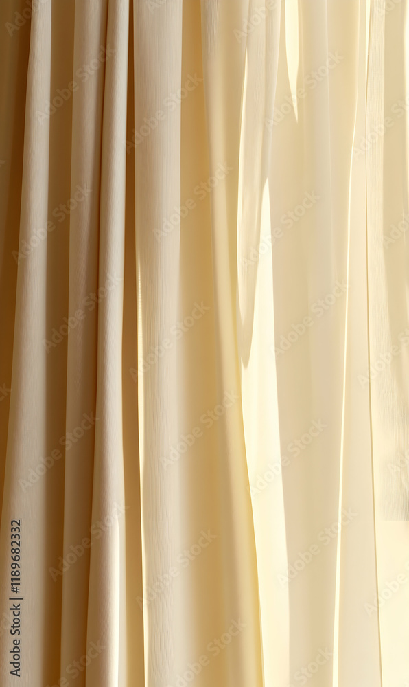 Obraz premium Creamy Drapes: A Study in Light and Texture