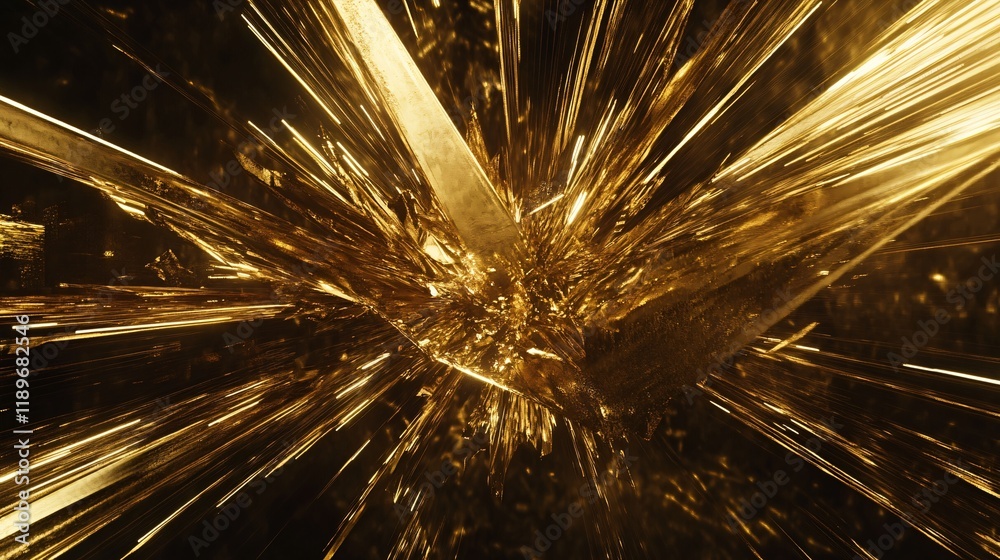 Fototapeta premium Abstract Golden Explosion Rays Burst Background
