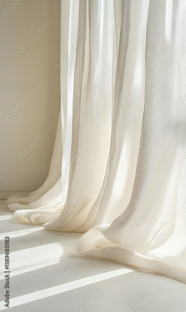 Serene Sunlight Through Sheer Curtains: A Minimalist Home Interior Serene Sunlight Through Sheer Curtains: A Minimalist Home Interior