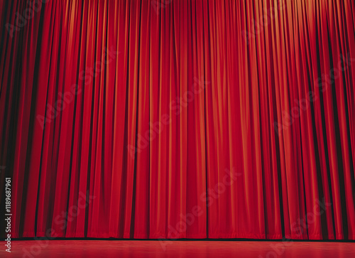 Majestic Red Curtains: A Theater Stage Awaits photo