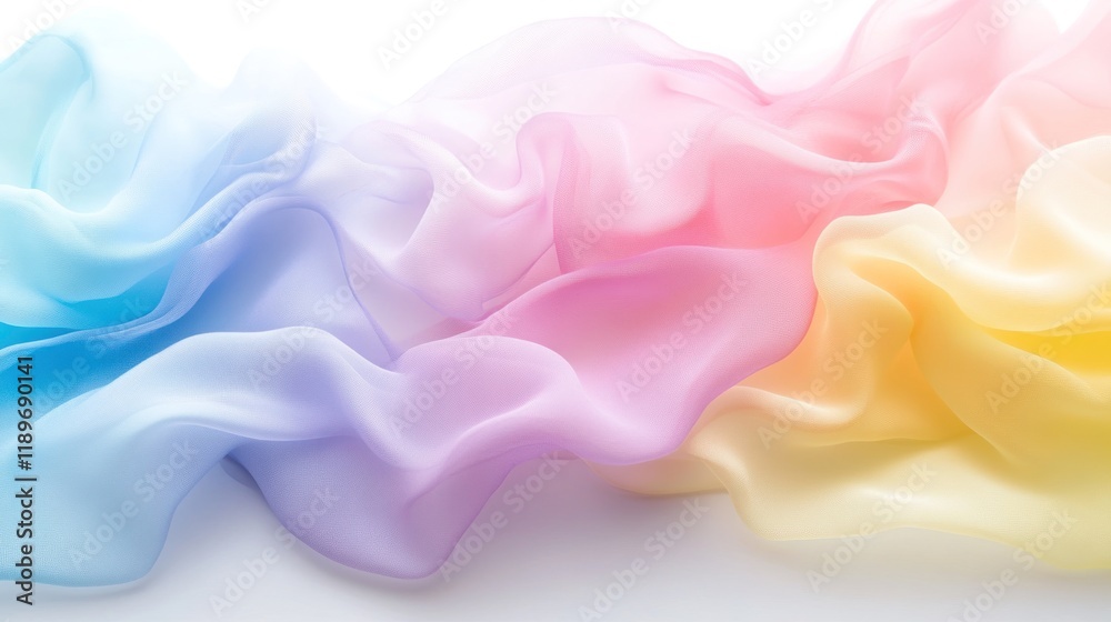 Obraz premium Pastel Rainbow Fabric Drape: A Soft and Dreamy Textile Texture