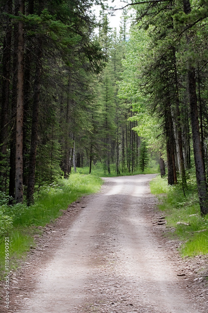 Scenic Forest Trail Pathway Surrounded by Lush Green Trees in Serene Woodland Setting : Generative AI Scenic Forest Trail Pathway Surrounded by Lush Green Trees in Serene Woodland Setting : Generative AI