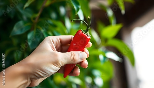 hand holding chili pepper