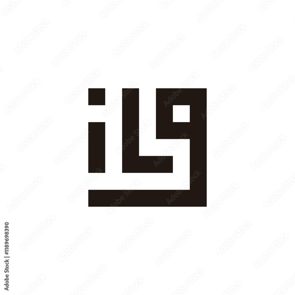 Letter i, L and g square geometric symbol simple logo vector Letter i, L and g square geometric symbol simple logo vector
