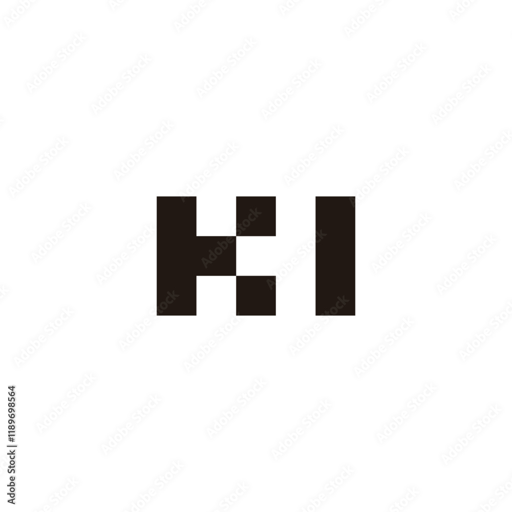Letter K, H and I square geometric symbol simple logo vector Letter K, H and I square geometric symbol simple logo vector