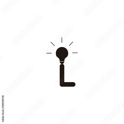 Letter L lamp geometric symbol simple logo vector