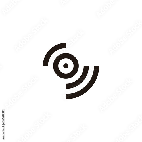 Letter r o signal geometric symbol simple logo vector