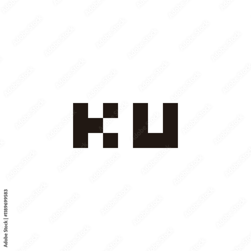 Letter KU square geometric symbol simple logo vector Letter KU square geometric symbol simple logo vector