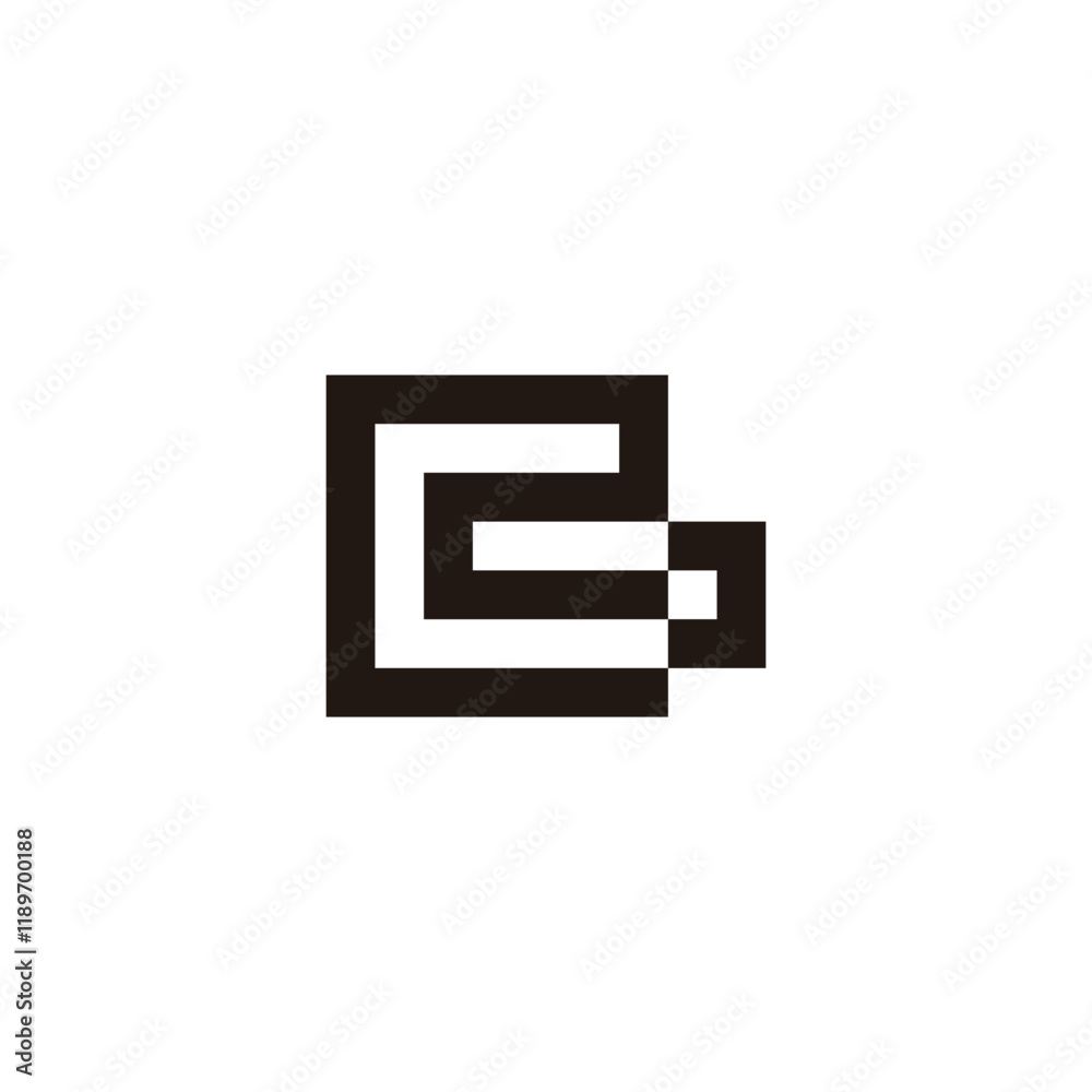 Letter c and G square, stripe geometric symbol simple logo vector Letter c and G square, stripe geometric symbol simple logo vector