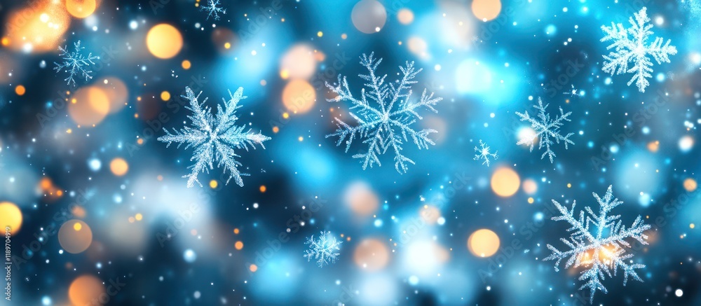 Winter snowflakes bokeh background Winter snowflakes bokeh background