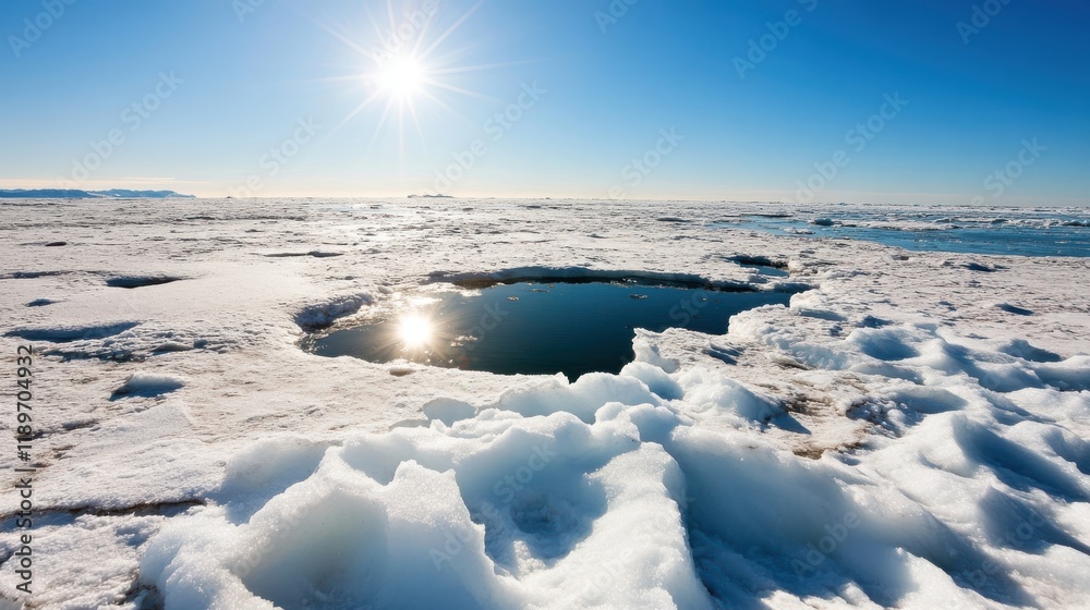 Polar bears navigate melting ice in a warming Arctic landscape