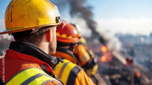 Rescue teams diligently searching for survivors following devastating fire