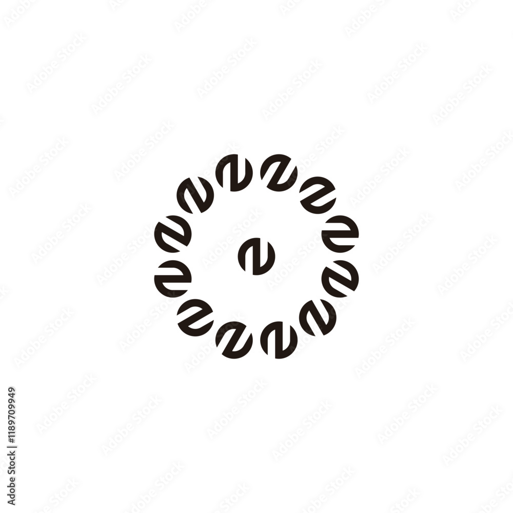 Letter N circles, rounded geometric symbol simple logo vector Letter N circles, rounded geometric symbol simple logo vector