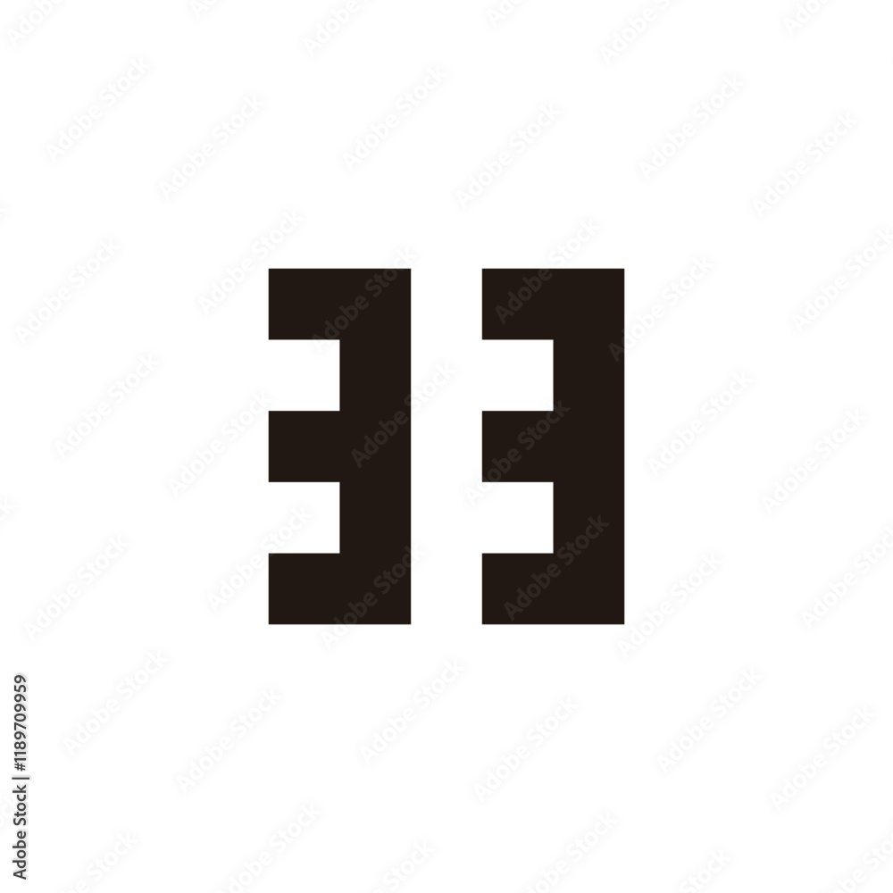 Obraz premium Number 33 square geometric symbol simple logo vector
