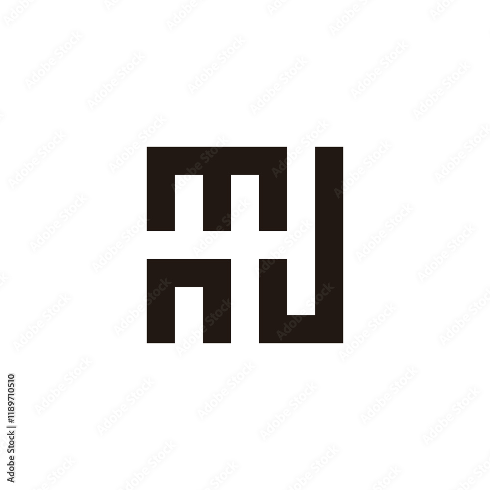 Letter m, n and J square geometric symbol simple logo vector Letter m, n and J square geometric symbol simple logo vector