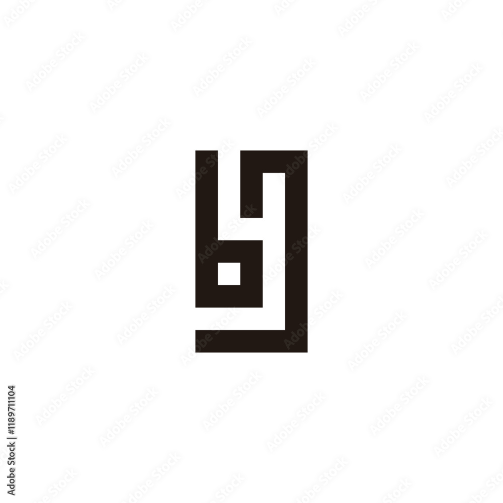 Letter b, y and J square geometric symbol simple logo vector Letter b, y and J square geometric symbol simple logo vector
