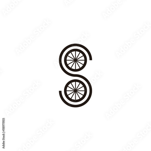 Letter S tires geometric symbol simple logo vector