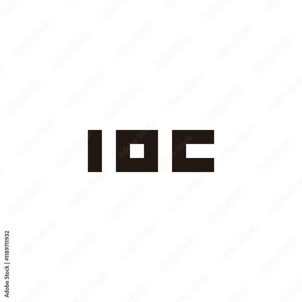 Letter i O C square geometric symbol simple logo vector Letter i O C square geometric symbol simple logo vector