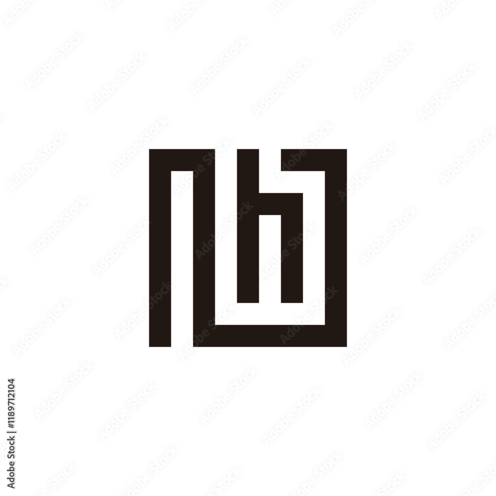Letter Nh square geometric symbol simple logo vector Letter Nh square geometric symbol simple logo vector