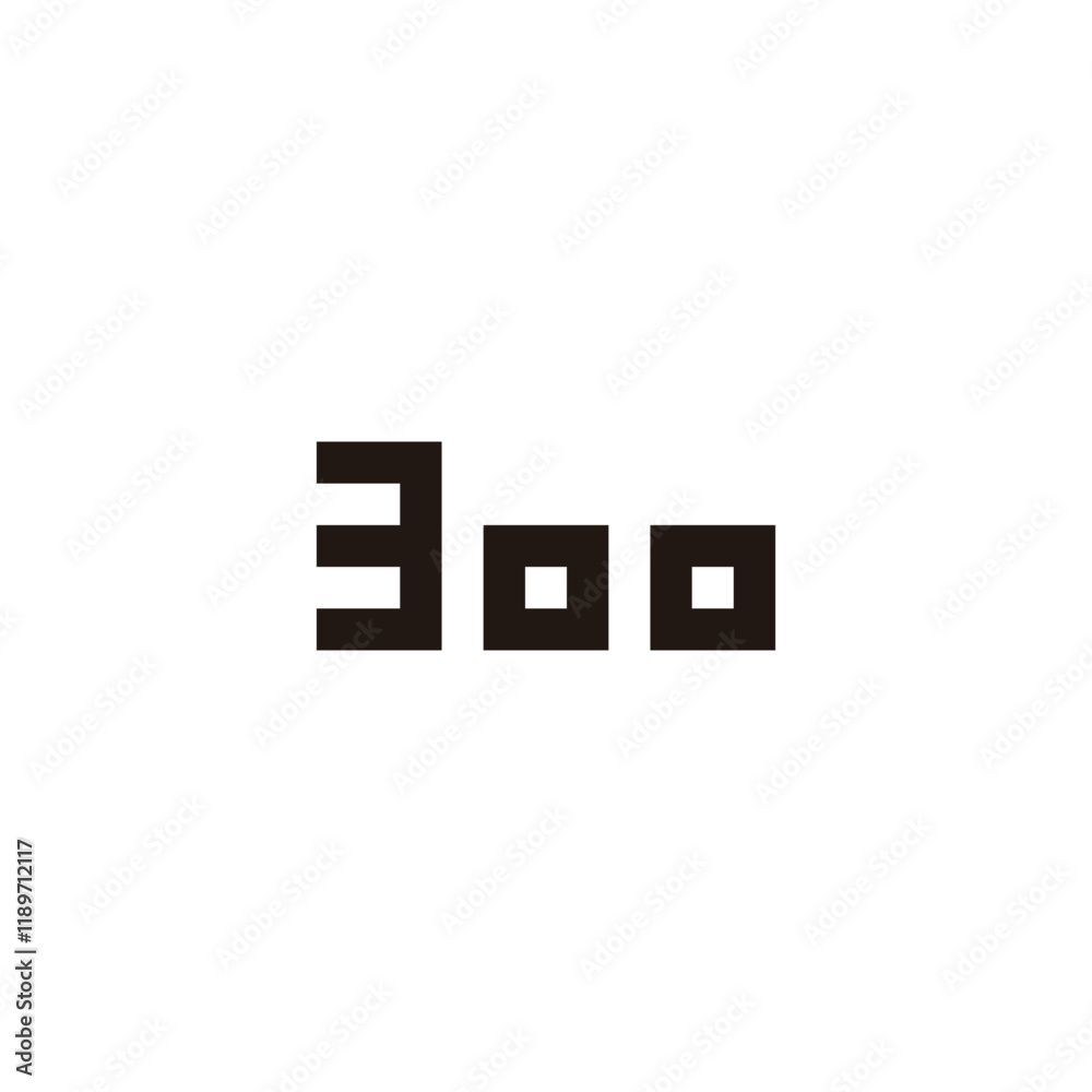 Number 3 0 0 square geometric symbol simple logo vector Number 3 0 0 square geometric symbol simple logo vector