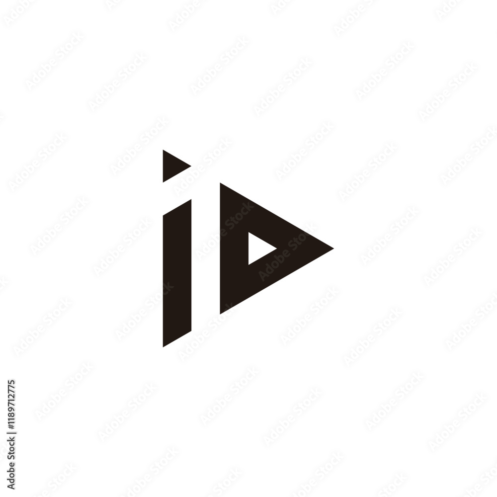 Letter iD triangle geometric symbol simple logo vector Letter iD triangle geometric symbol simple logo vector