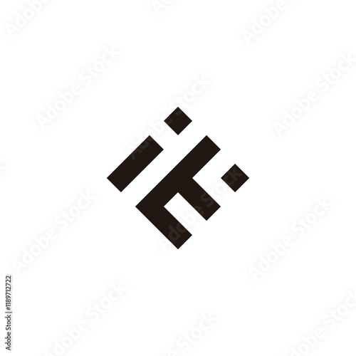 Letter i y t square, elegant geometric symbol simple logo vector