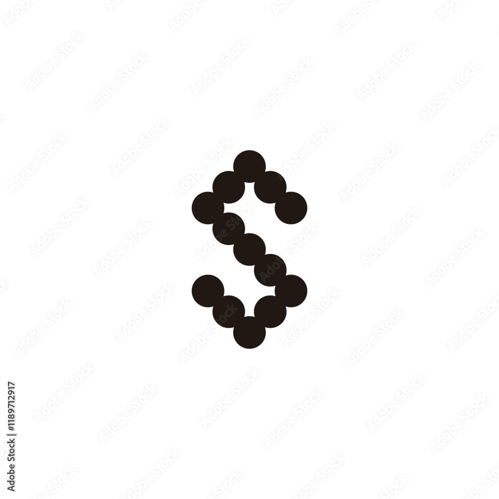 Fototapeta premium Letter S circles geometric symbol simple logo vector