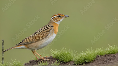 Rufous-naped lark (Mirafra africana) in Ngorongoro rim, Tanzania photo